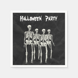 Serviette En Papier Serviettes de fête d'Halloween aux squelettes effr