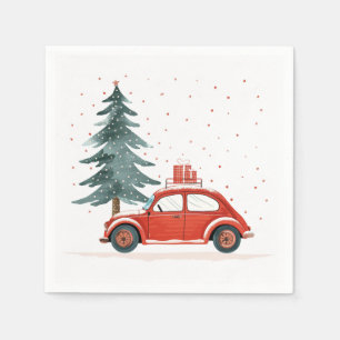 Serviette En Papier Serviettes de fête d'hiver, de Yule et de Noël