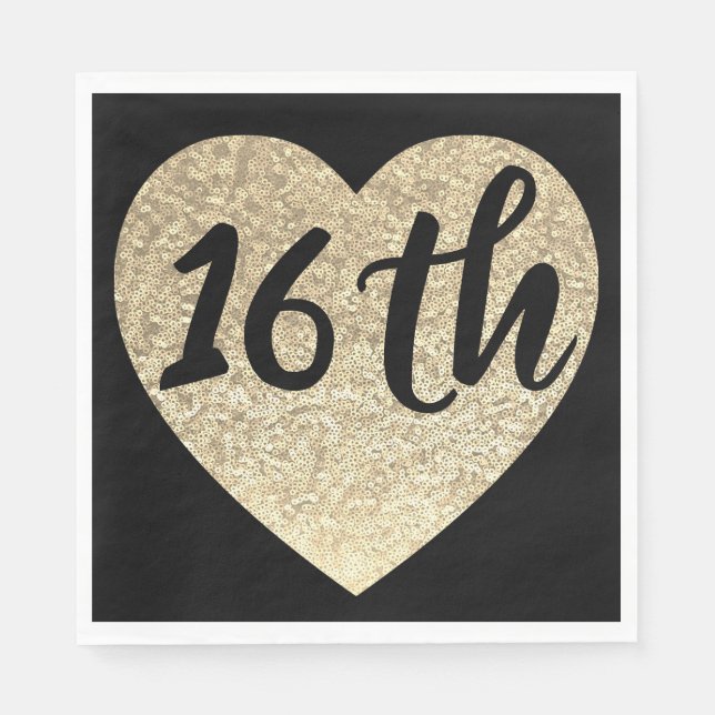 Serviette En Papier Serviettes de fête du 16e anniversaire (Devant)