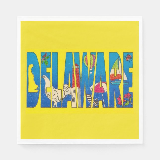 Serviette En Papier Serviettes de fête du Delaware (Devant)