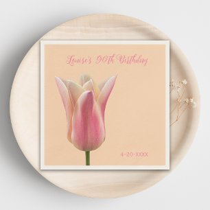 Serviette En Papier Serviettes de fête élégantes à motif de tulipe pou