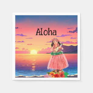 Serviette En Papier Serviettes de fête en papier Aloha