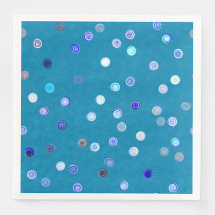 Serviette En Papier Serviettes de fête en papier bleu à spirales et po