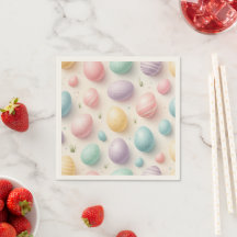 Serviettes de fête en papier œuf pastel