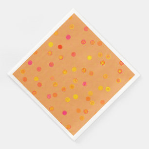 Serviette En Papier Serviettes de fête en papier orange à spirales et