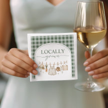 Serviettes de fête en vichy vert cultivées localem
