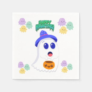 Serviette En Papier Serviettes de fête fantôme mignonnes "Joyeuse Hant