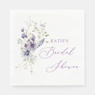 Serviette En Papier Serviettes de fête florales violettes et lavande