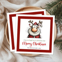 Serviettes de fête humoristiques Père Noël fantais