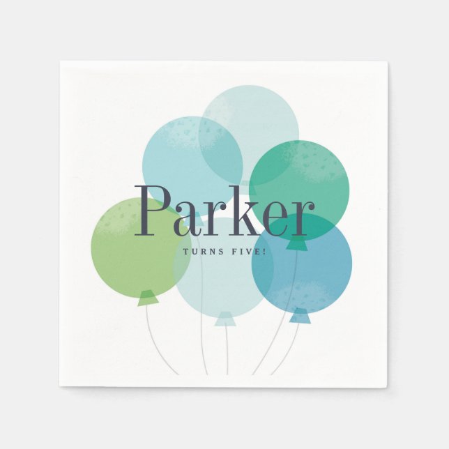 Serviette En Papier Serviettes de fête modernes avec ballons (Devant)