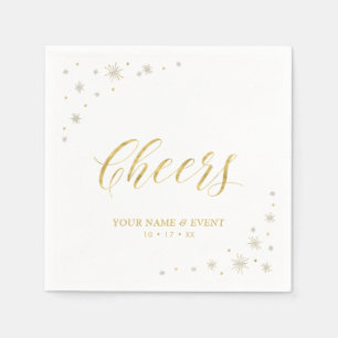 Serviette En Papier Serviettes de fête personnalisées Modern Gold Spar