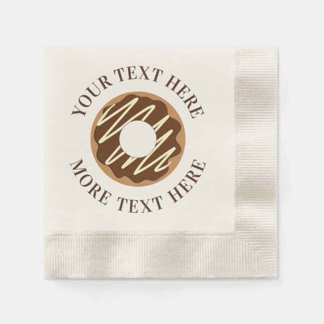 Serviette En Papier Serviettes de fête personnalisées pour beignets au (Devant)