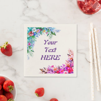 Serviette En Papier Serviettes de fête personnalisées pour coin floral