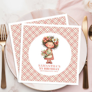 Serviette En Papier Serviettes de fête pour 3ème anniversaire, Fée ros