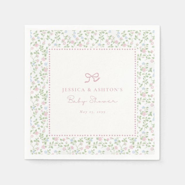 Serviette En Papier Serviettes de fête pour Baby Shower Cottagecore (Devant)