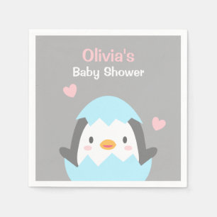 Serviette En Papier Serviettes de fête pour Baby Shower Petit Pingouin