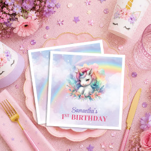 Serviette En Papier Serviettes de fête pour fille, licorne jolie, jour