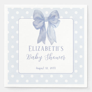 Serviette En Papier Serviettes de fête prénatale à pois et nœud bleu p