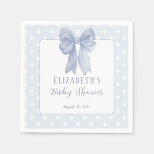 Serviette En Papier Serviettes de fête prénatale à pois et nœud bleu p