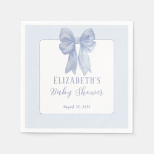 Serviette En Papier Serviettes de fête prénatale avec simple nœud bleu