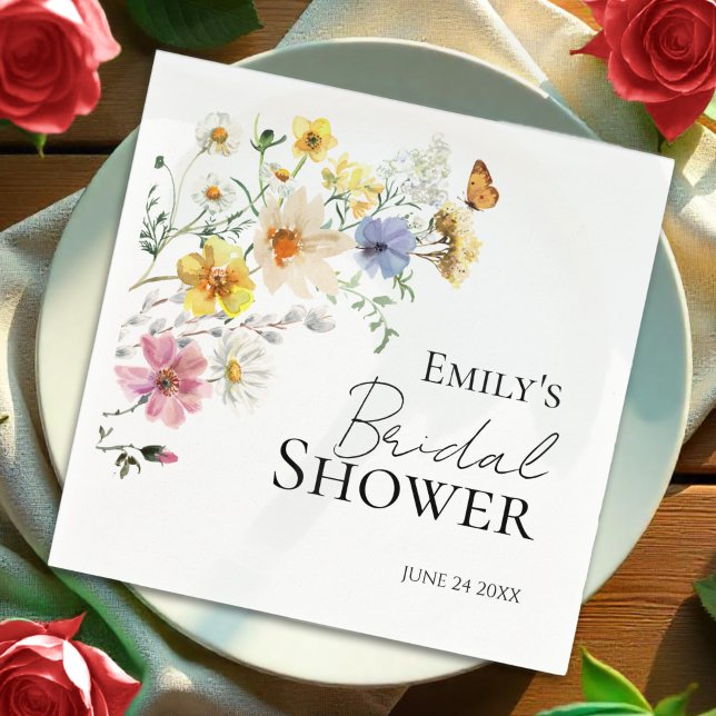 Serviette En Papier Serviettes de fête prénuptiale bohème aux fleurs s (Créateur téléchargé)