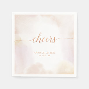Serviette En Papier Serviettes de fête Rose Gold Neutre à l'aquarelle
