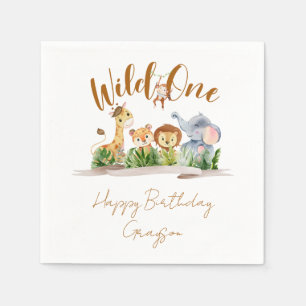 Serviette En Papier Serviettes de fête Safari Wild One