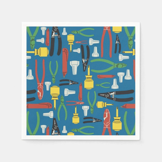Serviette En Papier Serviettes de fête thème outils électricien (Devant)