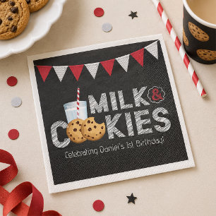 Serviette En Papier Serviettes de fête Vintage Blackboard Milk & Cooki