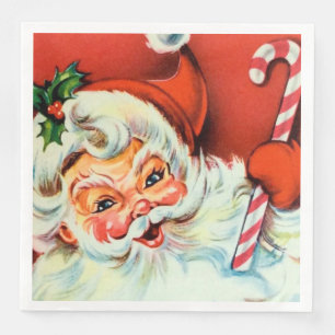 Serviette En Papier Serviettes de fête Vintage Christmas Retro Père