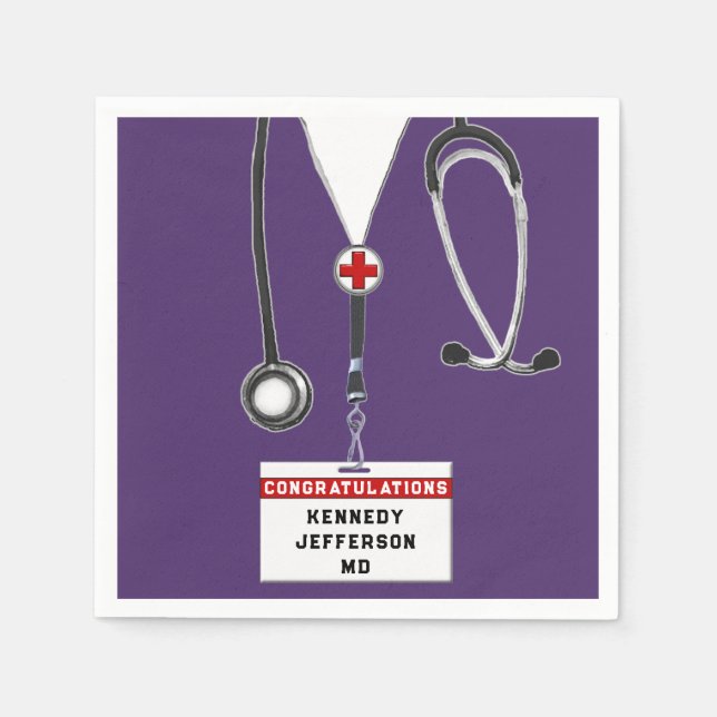 Serviette En Papier Serviettes de fin d'études Médicales (Devant)