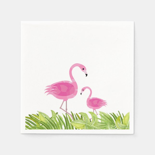 Serviette En Papier Serviettes de Flamant rose (Devant)
