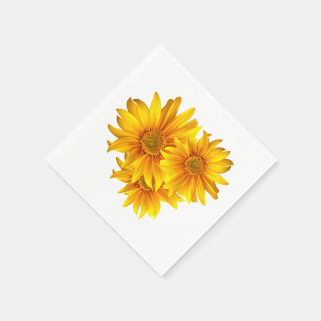Serviette En Papier Serviettes de fleurs de tournesol jaune (Coin)