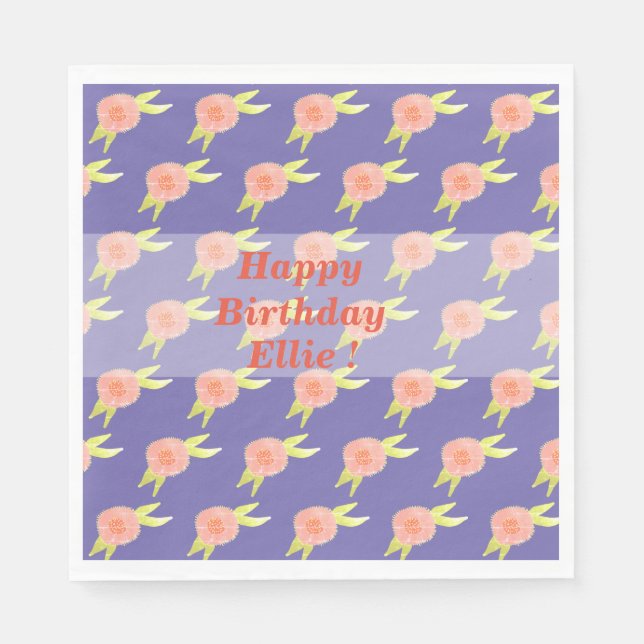 Serviette En Papier Serviettes de fleurs hippies (Devant)