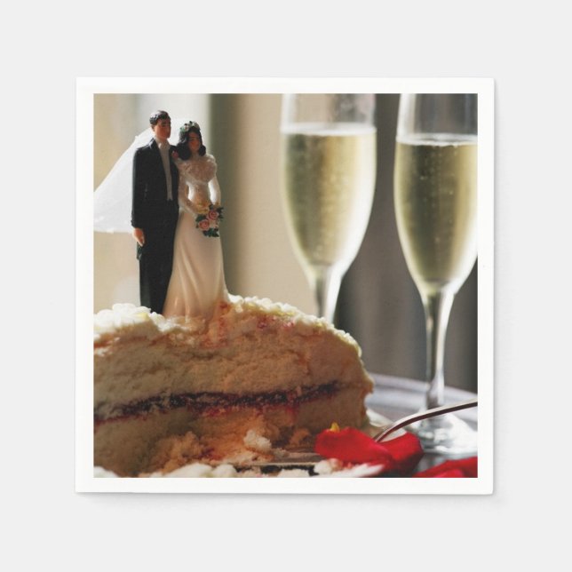 Serviette En Papier Serviettes de gâteau Mariage de mariée (Devant)
