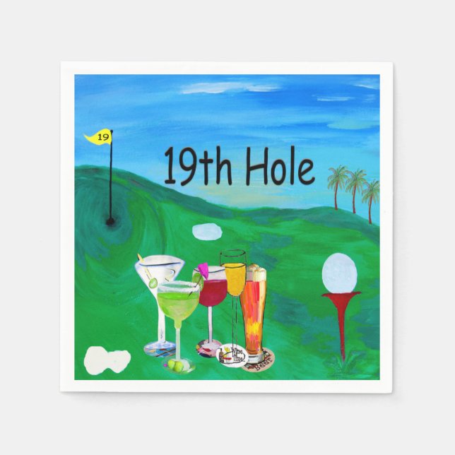 Serviette En Papier Serviettes de golf du 19ème trou (Devant)