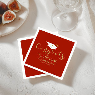 Serviette En Papier Serviettes de graduation pailletées or pour la pro