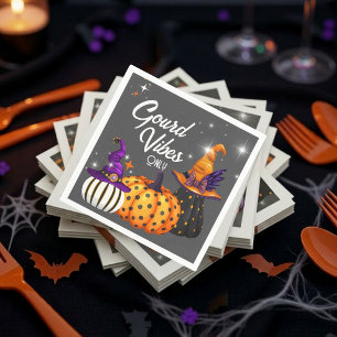 Serviette En Papier Serviettes de Halloween Bonne Vibes Only Citrouill
