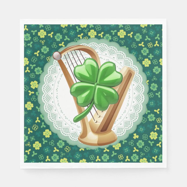 Serviette En Papier Serviettes de harpe irlandaises Lucky (Devant)
