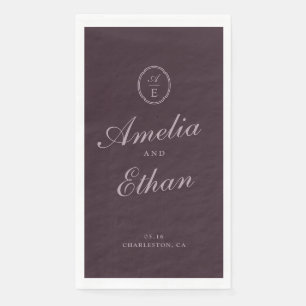Serviette En Papier Serviettes de invité de mariage avec monogramme Pl