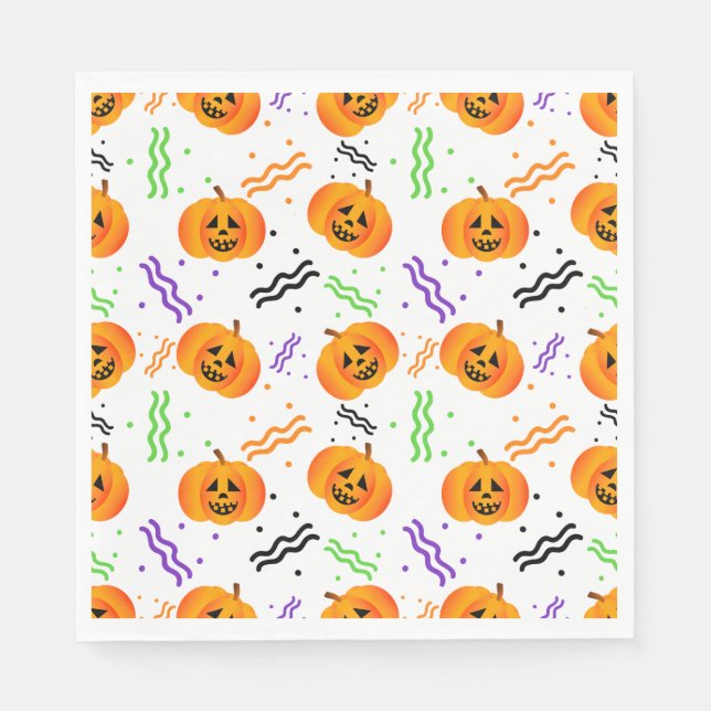 Serviette En Papier Serviettes de Jack-O'-Lantern festives (Devant)