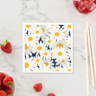 Serviette En Papier Serviettes de jardin à motif floral de marguerite