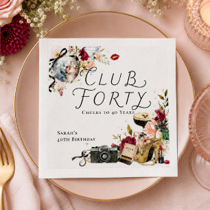 Serviette En Papier Serviettes de jardin disco Club Forty