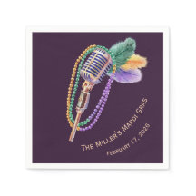 Serviettes de jazz personnalisées pour Mardi Gras