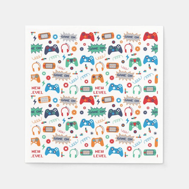 Serviette En Papier Serviettes de jeu, Fête de jeu vidéo (Devant)