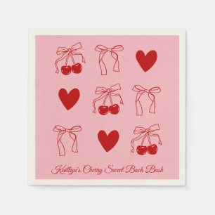 Serviette En Papier Serviettes de la Bachelorette Rouge Cerisier