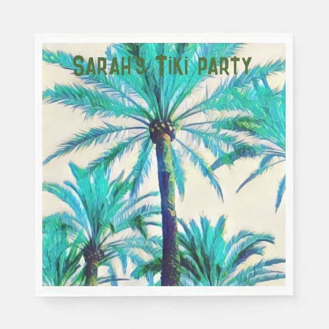 Serviette En Papier serviettes de la partie de palm tree (Devant)