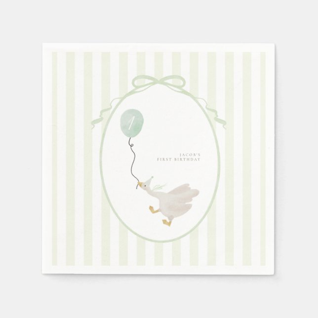 Serviette En Papier Serviettes de la partie Silly Goose Green (Devant)