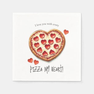 Serviette En Papier Serviettes de la Pizza Party de Saint Valentin