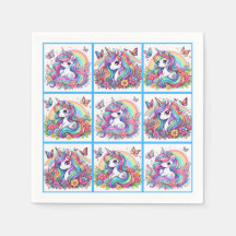 Serviettes de la soirée Unicorne brillante